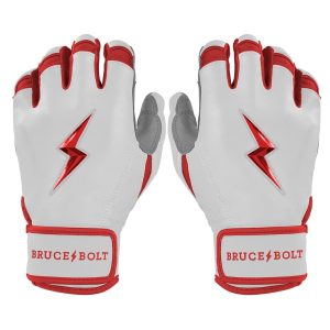 Chrome Series Short Cuff Batting Gloves - Red