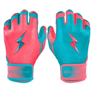 Bruce Bolt Max Clark Signature Series Short Cuff Batting Gloves: Pink / Teal