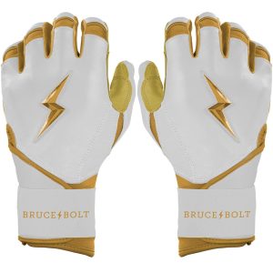 Gold Series Long Cuff Batting Gloves - White/Gold